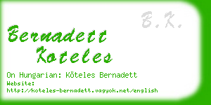 bernadett koteles business card